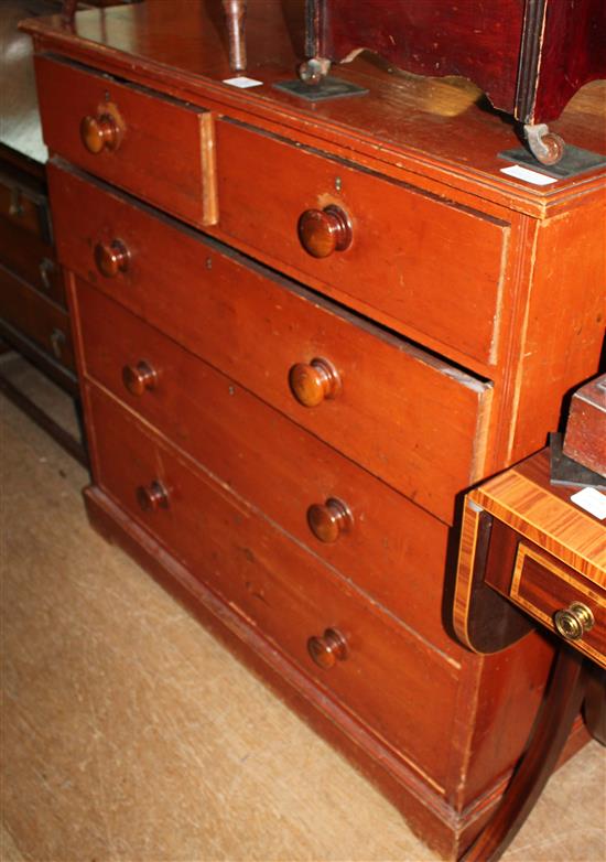 Victorian stained pine chest of drawers